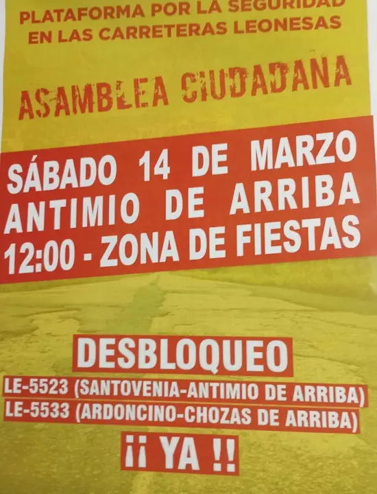 Imagen de los carteles colocados en el municipio para convocar a los vecinos.