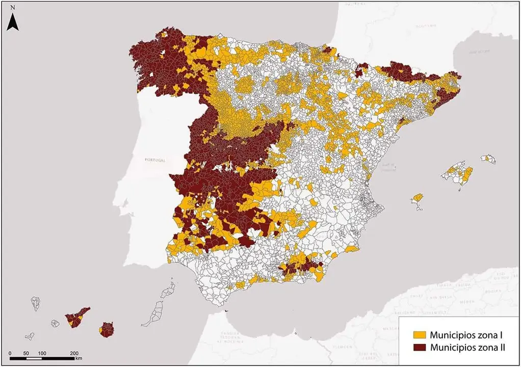 Mapa de municipios afectados por gas Rad&oacute;n.