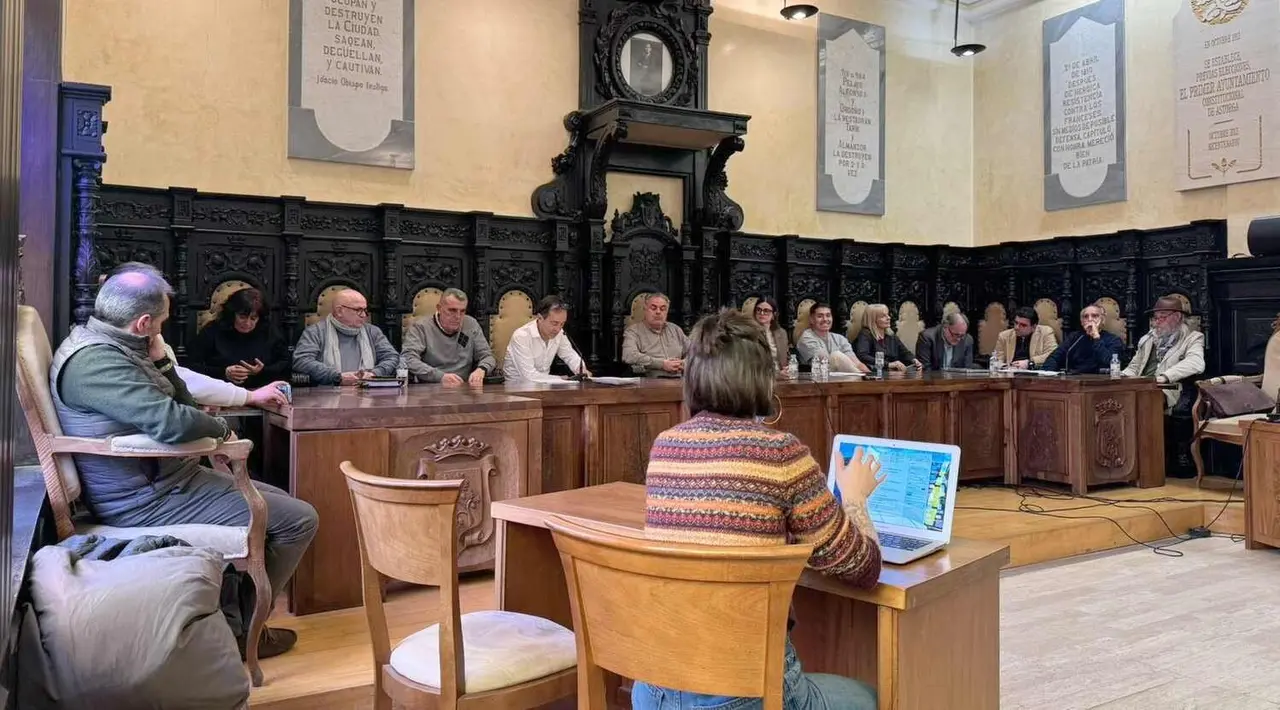 Un instante del pleno extraordinario celebrado este viernes en el Ayuntamiento de Astorga.