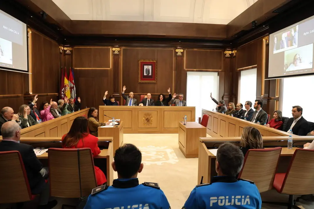 Imagen del pleno en el Ayuntamiento de San Marcelo.