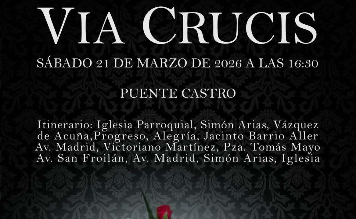 Cartel V&iacute;a Crucis de Puente Castro 2026.