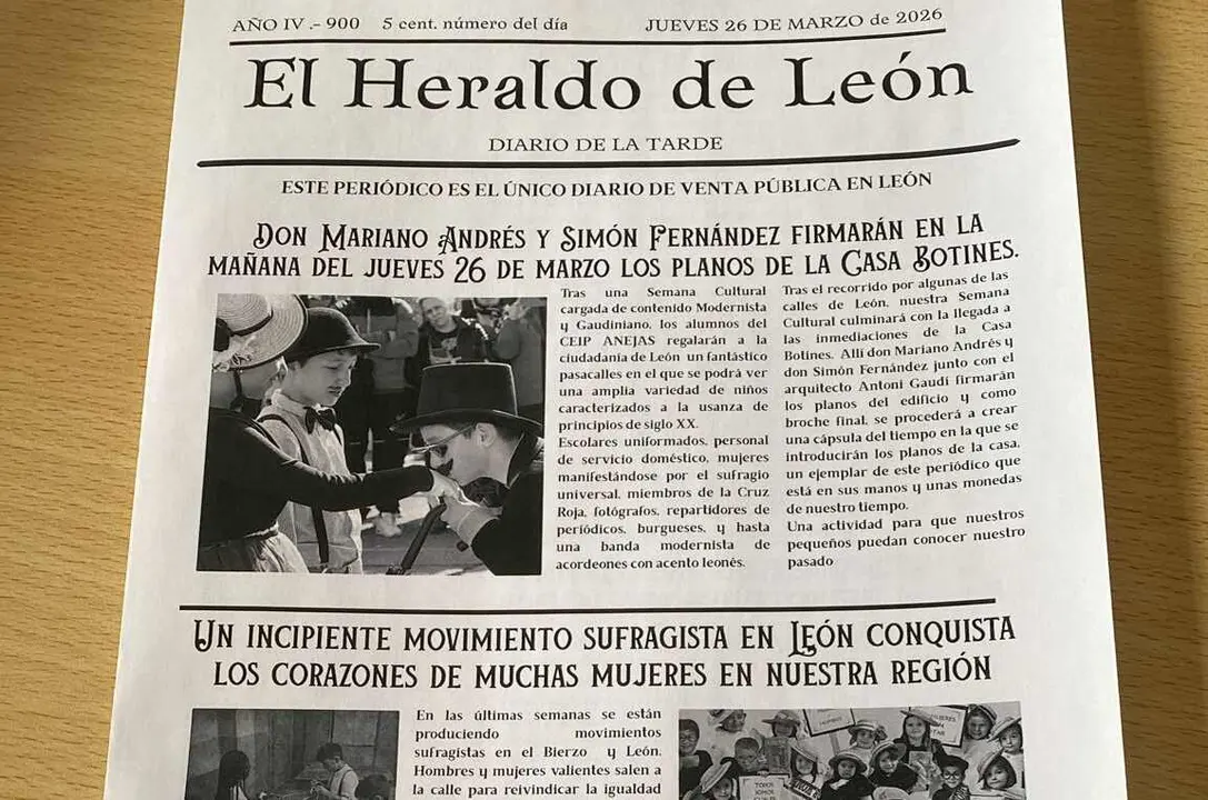 Imagen del Heraldo publicado por los alumnos con motivo de sus actividades escolares.