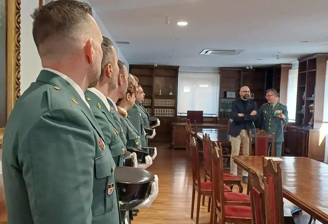 Los nuevos efectivos de la Guardia Civil, durante la recepci&oacute;n institucional.