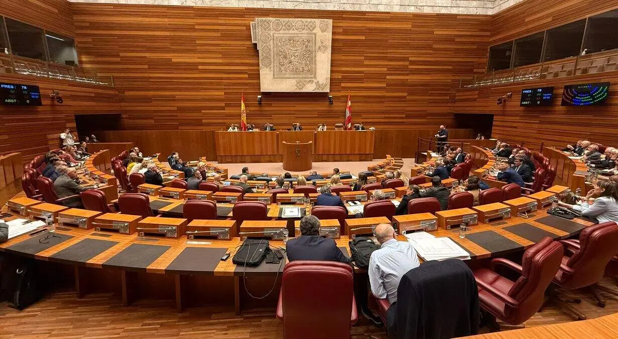 Hemiciclo durante  de las votaciones en la primera jornada del pleno de las Cortes de Castilla y Le&oacute;n