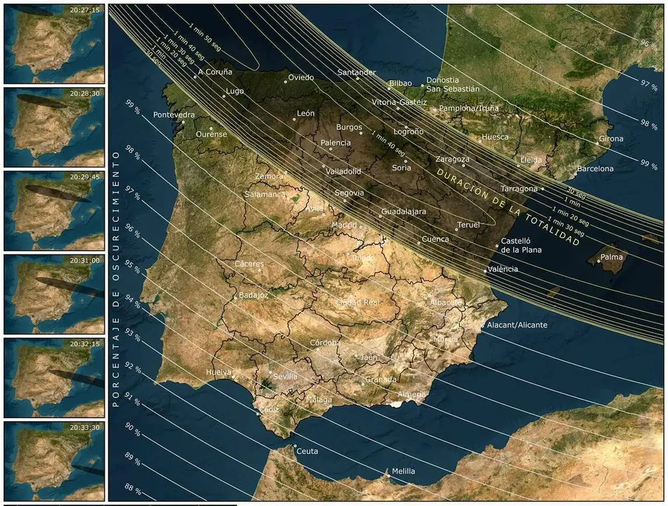 Zonas de eclipse.