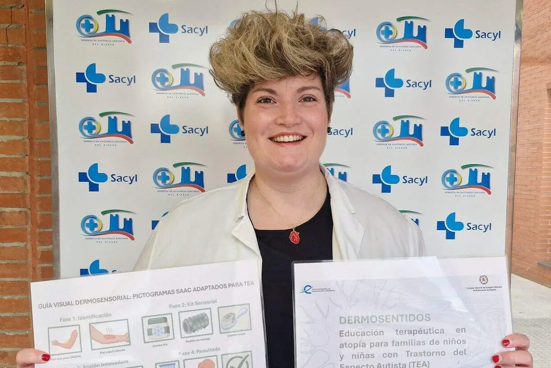 La enfermera de Pediatr&iacute;a de la Gasbi, Silvia Dom&iacute;nguez, con su propuesta Dermo-Sentidos. Foto: Gasbi.