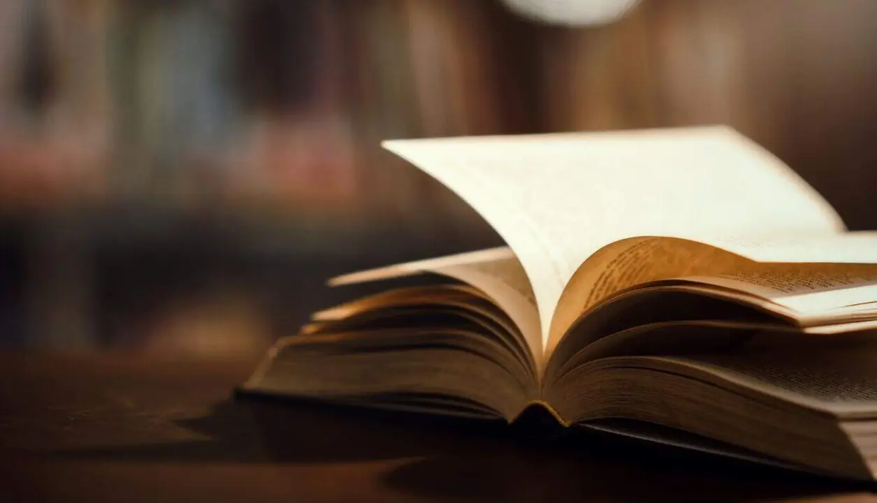 Book in library with open textbook,education learning concept