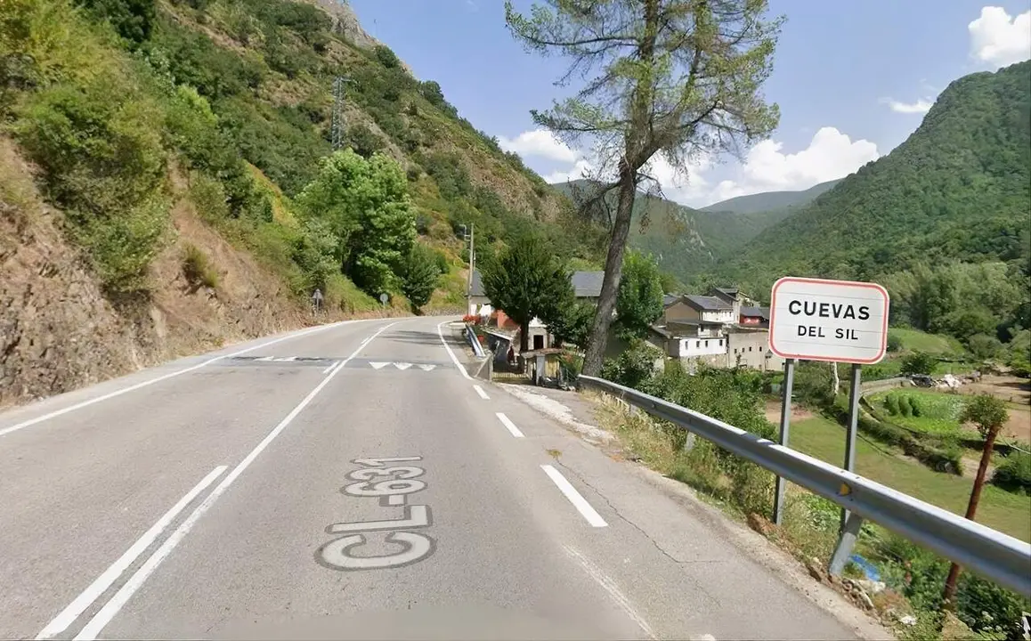 Entrada a Cuevas del Sil por la CL-631. Foto: Google Maps.