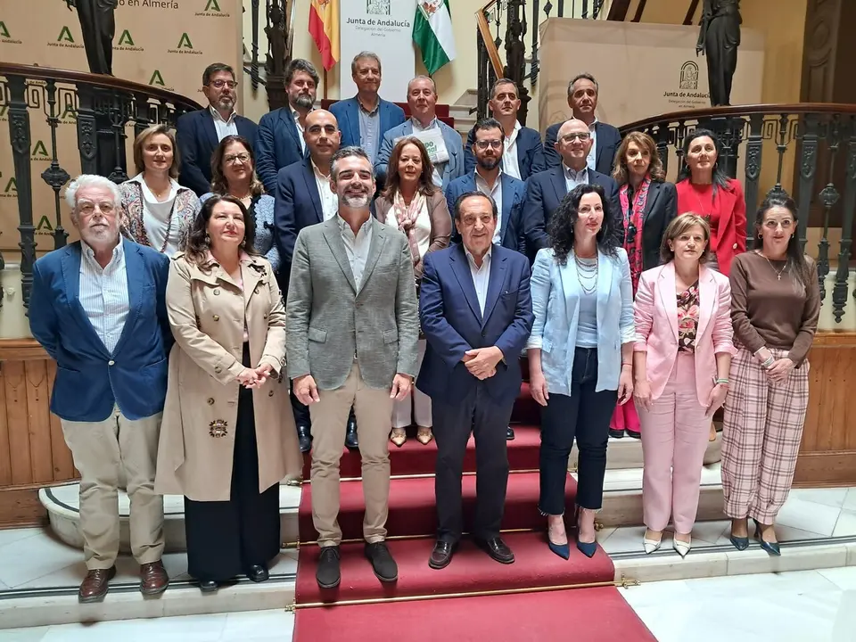 El comit&eacute; ejecutivo de Asaja, antes de su reuni&oacute;n en Almer&iacute;a.