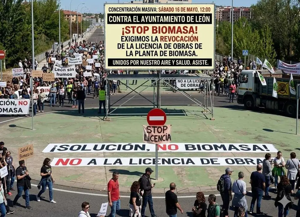 Cartel concentraci&oacute;n contra licencia de obras