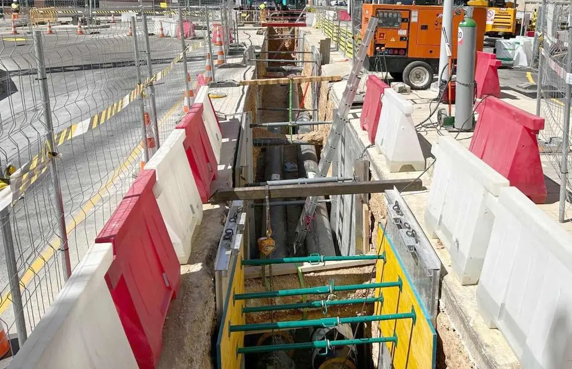 Imagen de las obras para el desarrollo de la red de calor en Valladolid. Foto: Ical
