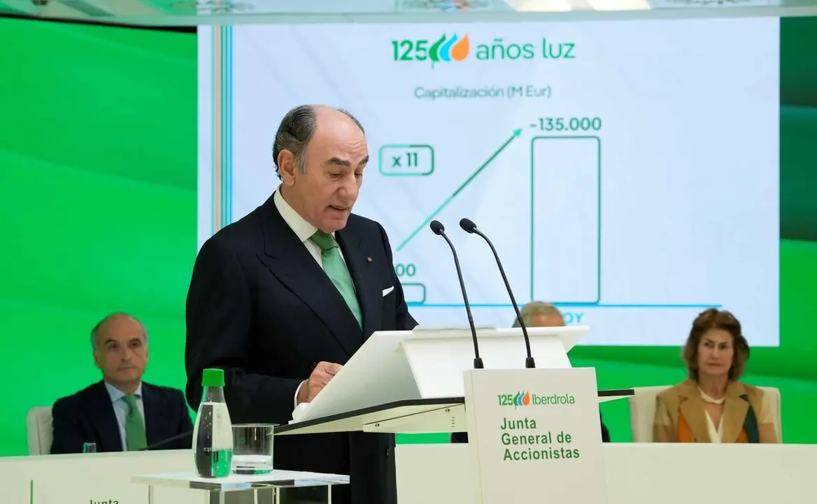 El presidente de Iberdrola, Ignacio S&aacute;nchez Gal&aacute;n, interviene en la Junta del 125 aniversario.