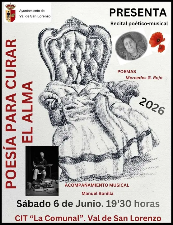 Poes&iacute;a para curar el alma.  Imagen del cartel promocional de la actividad.