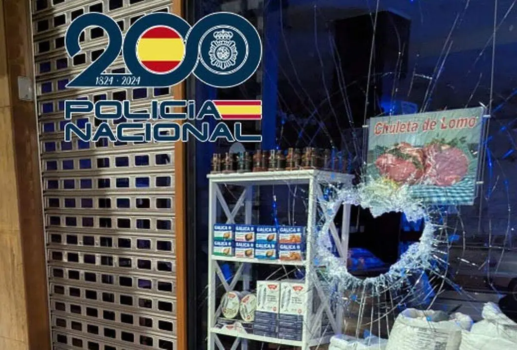 Uno de los comercios atracados por el detenido en Ponferrada. Foto: Polic&iacute;a Nacional.