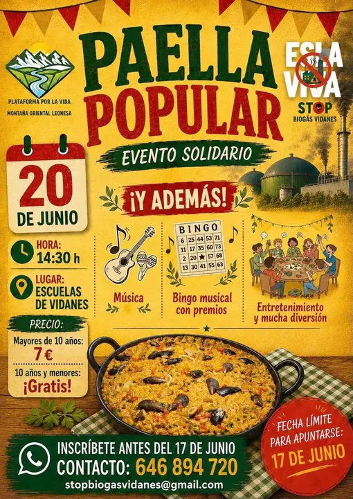 La jornada incluye una paellada, entre otras numerosas actividades.