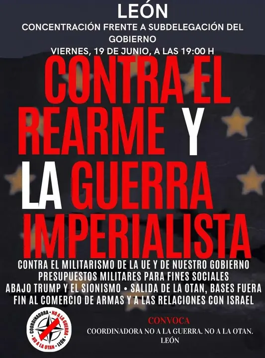 Cartel de la concentraci&oacute;n contra el rearme.
