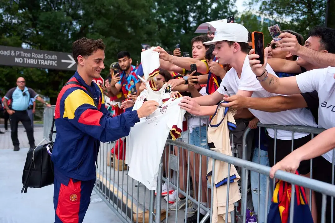La selecci&oacute;n, a su llegada a Atlanta.