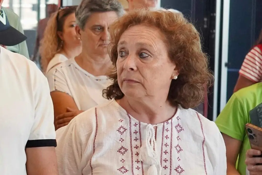 La presidenta de C&aacute;ritas Diocesana de Le&oacute;n, Aurora Baza, participa en el acto final de la V Marcha Solidaria por el Pacto Educativo Global