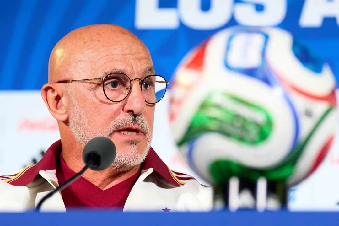 Luis de la Fuente, durante su rueda de prensa.