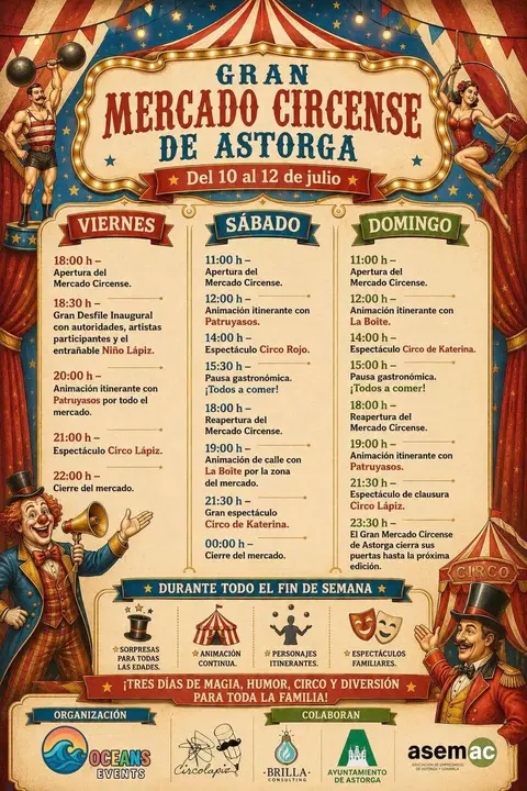 Imagen de la programaci&oacute;n del Gran Mercado Circense de Astorga.