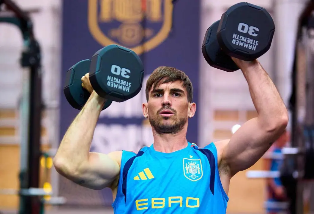 La Selecci&oacute;n, durante una de las sesiones de trabajo en el gimnasio.