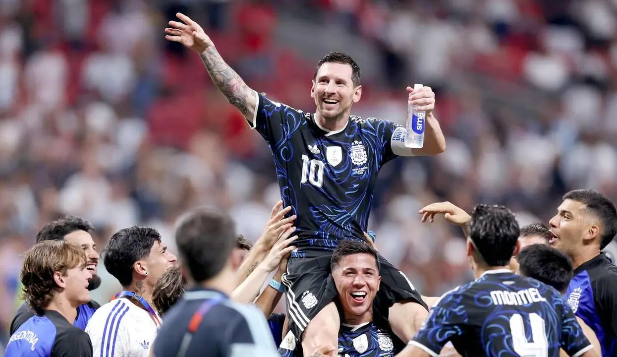 Messi, este mi&eacute;rcoles, celebrando la victoria ante Inglaterra.
