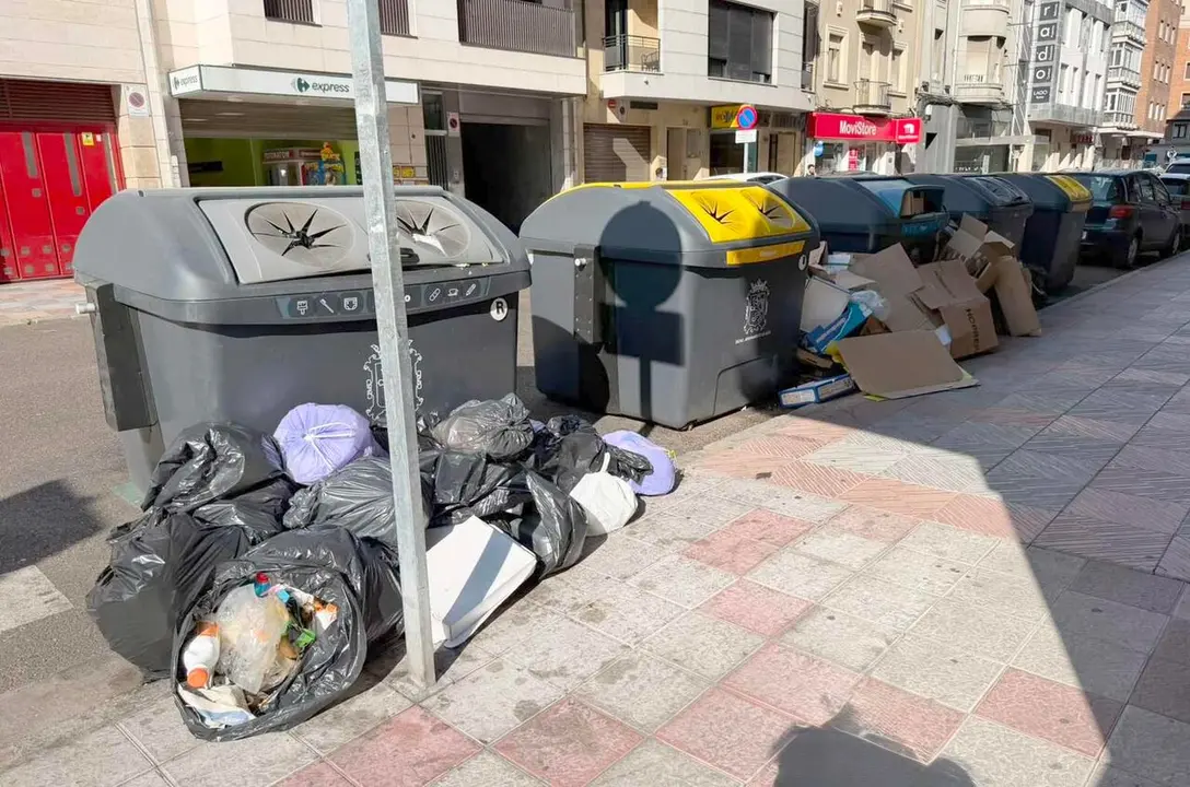 Basura acumulada en el centro de Le&oacute;n en una imagen facilitada por el PP municipal.