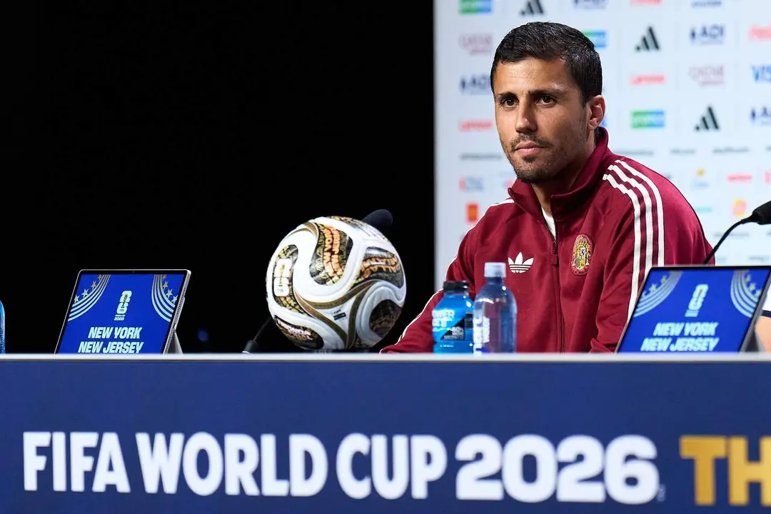 Rodri, durante su comparecencia de prensa.