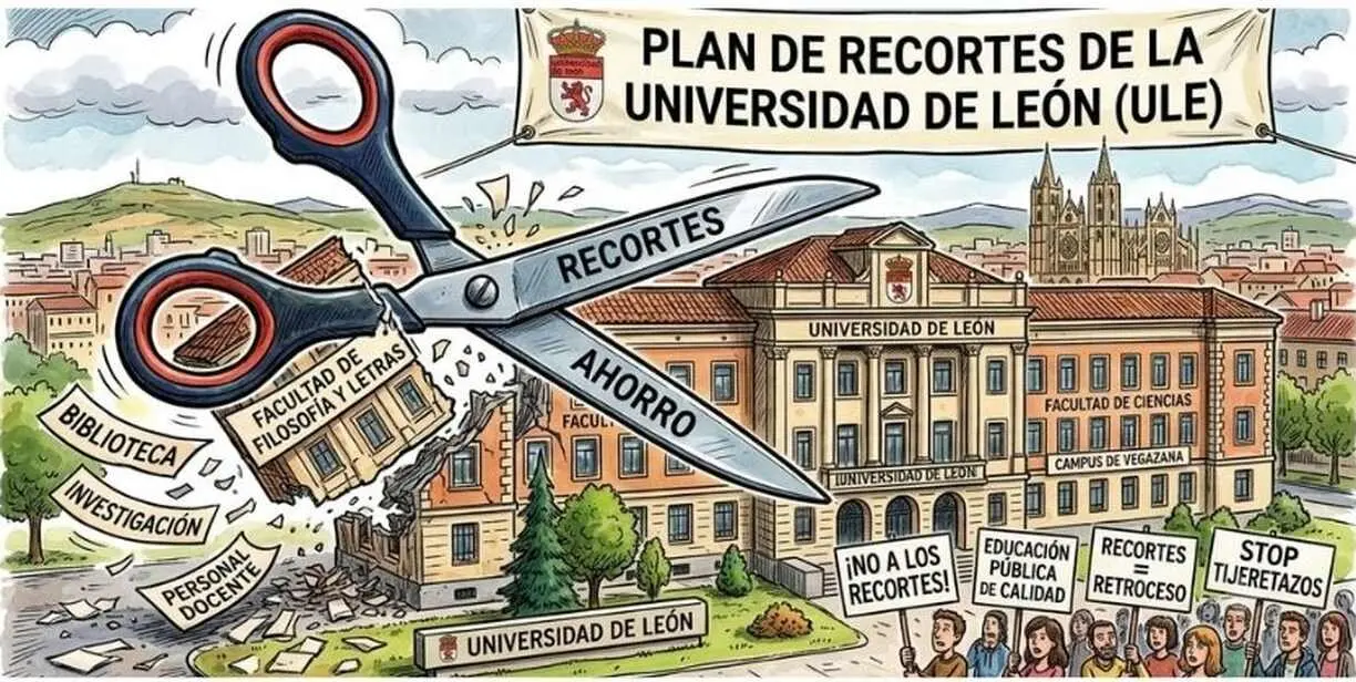 CCOO y su campa&ntilde;a en contra de los recortes en la Universidad de Le&oacute;n.