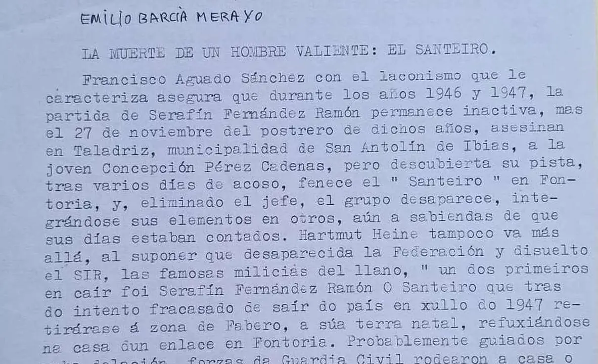 Imagen parcial del texto difundido.
