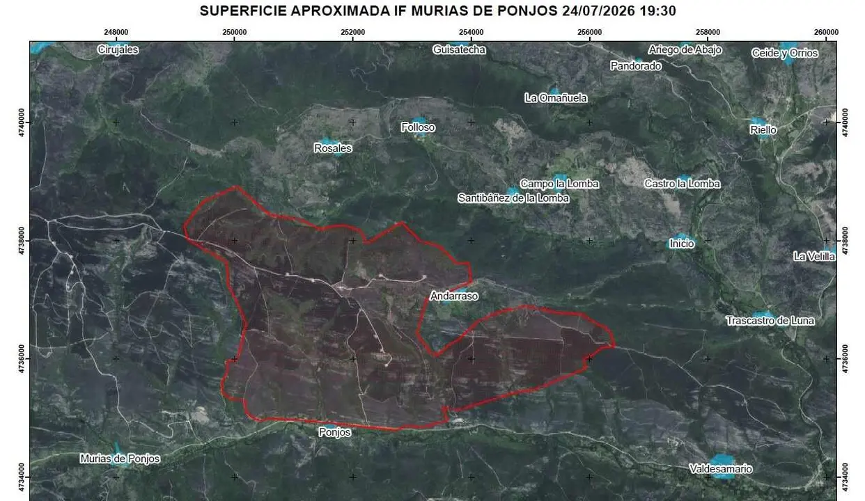 Imagen de la zona afectada por el incendio.