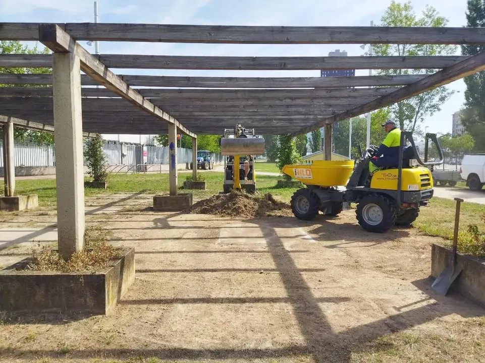Imagen de las obras en el Parque del Oeste.