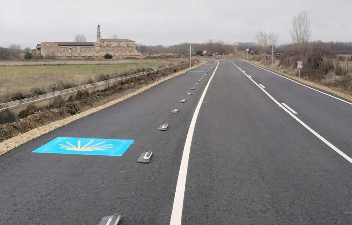 Trazado del Camino de Santiago en la zona de Mansilla Mayor.