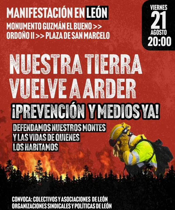 Le&oacute;n vuelve a salir a la calle en contra de los incendios.