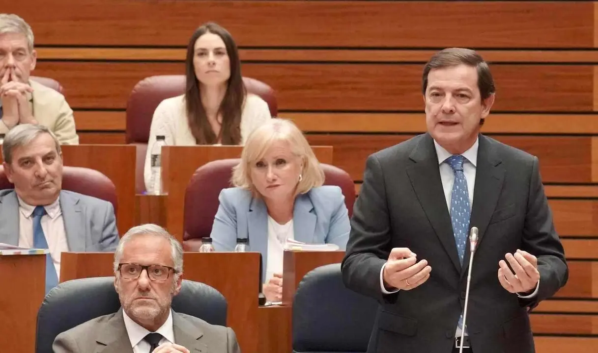Intervenci&oacute;n del presidente de la Junta Alfonso Fern&aacute;ndez Ma&ntilde;ueco en el pleno de este jueves.