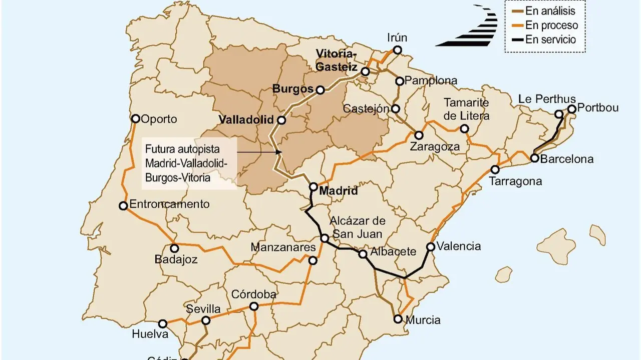 Autopistas ferroviarias en la red ferroviaria española.