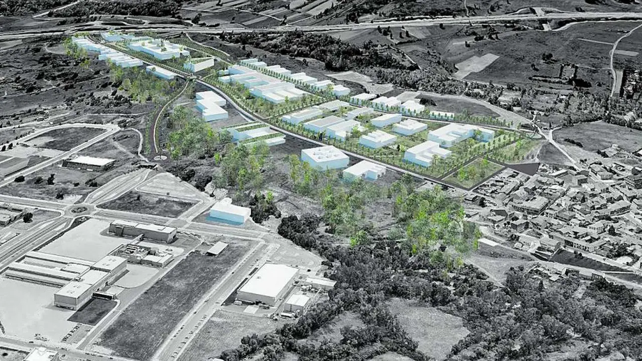 Imagen de la ampliación del parque tecnológico de León, en la pedanía de Oteruelo.
