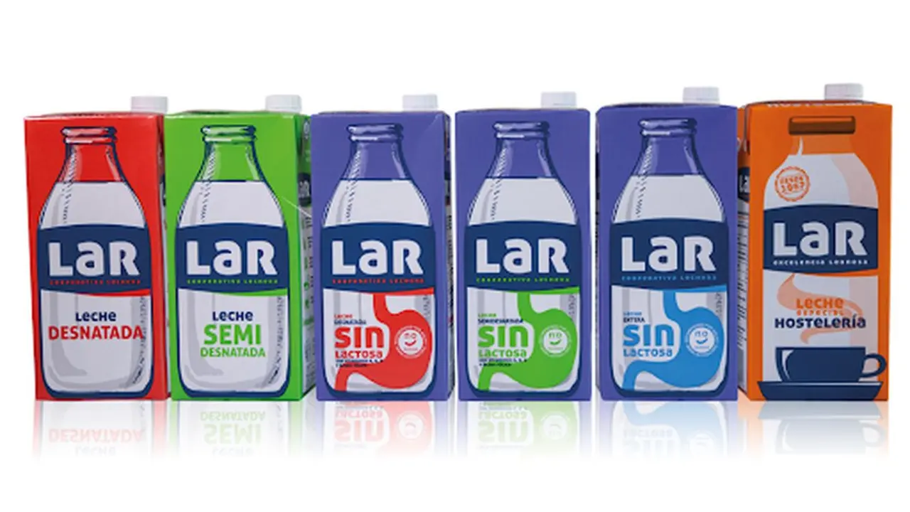 Leche de la cooperativa LAR.