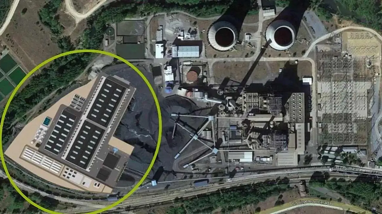Imagen del área en la que se ubicará el proyecto en un planteamiento sobre la vieja planta de generación eléctrica por combustión de carbón.