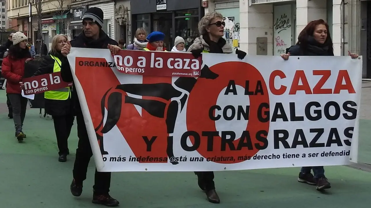 Manifestación "No a la caza" en León. Foto: Isabel Alonso Álvarez.