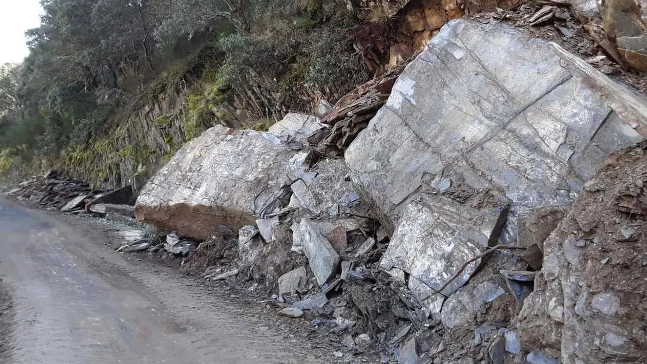 Imagen de la zona en la que ha tenido lugar el desprendimiento.