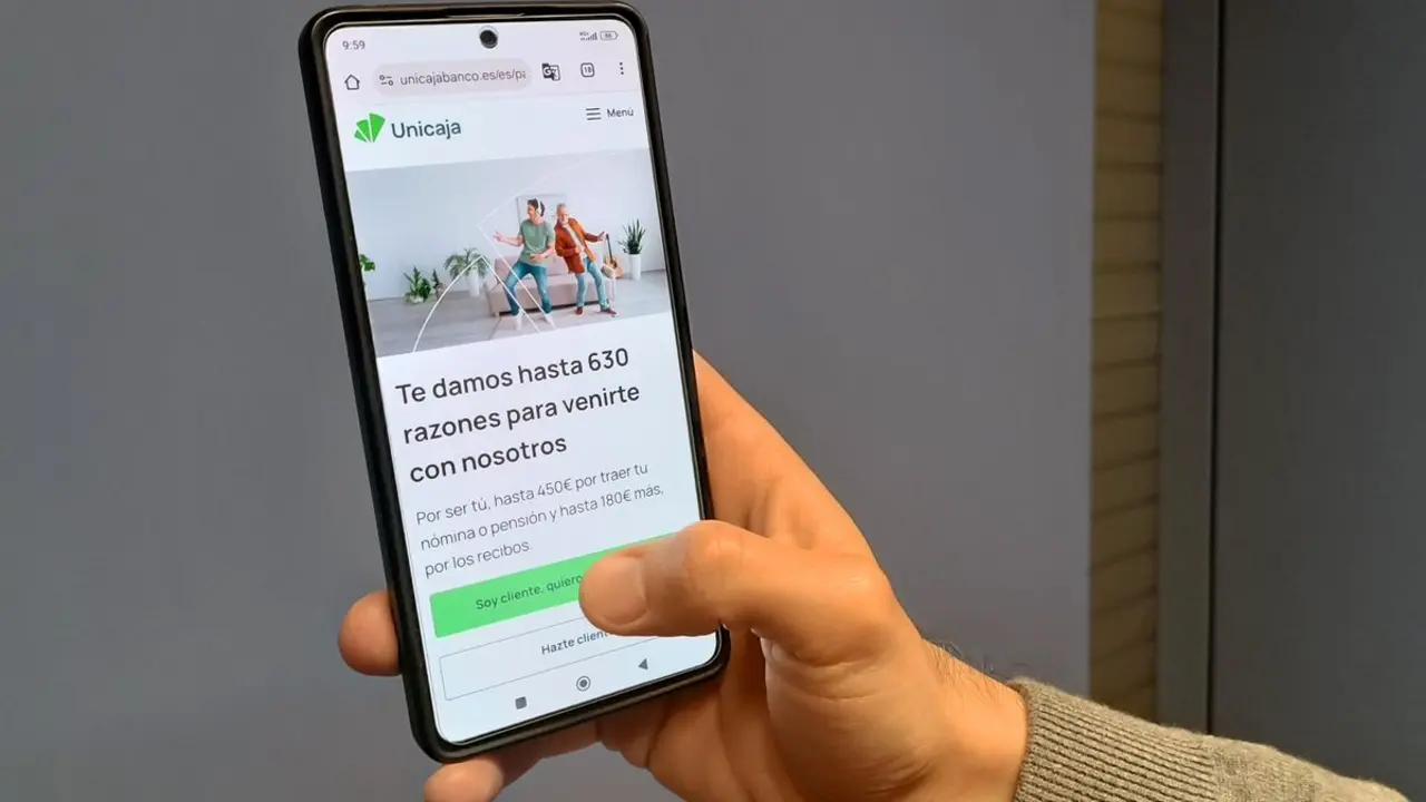 Unicaja lanza una nueva acción de captación de nóminas y recibos, con la que ofrece hasta 630 euros.