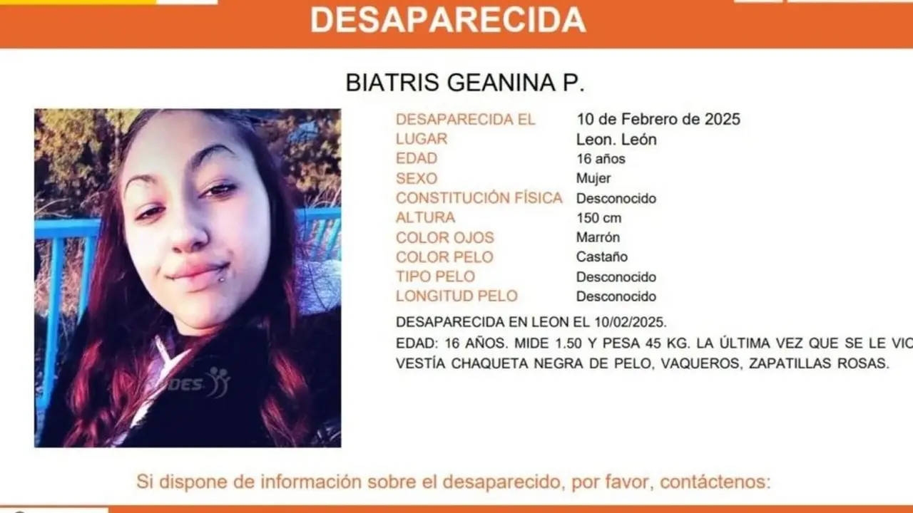 Se busca a una menor de 16 años desaparecida en León.