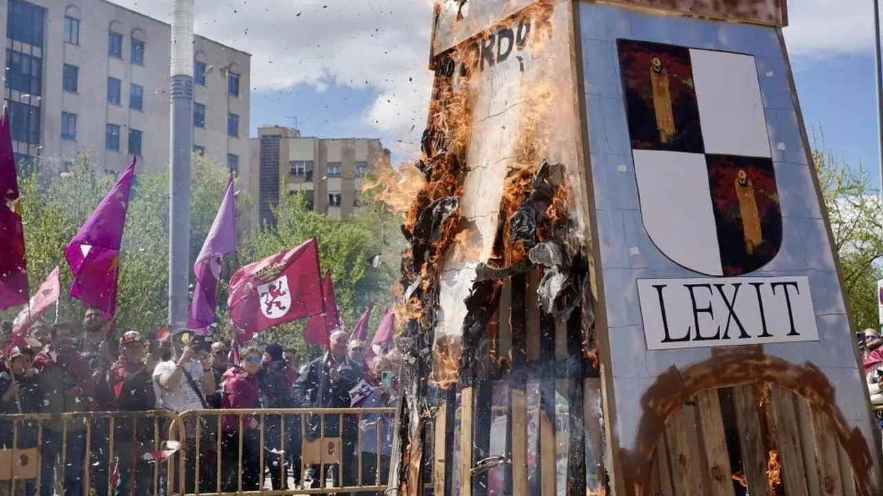 Imagen de una de las concentraciones de protesta en la jornada del Día de la Comunidad en León.