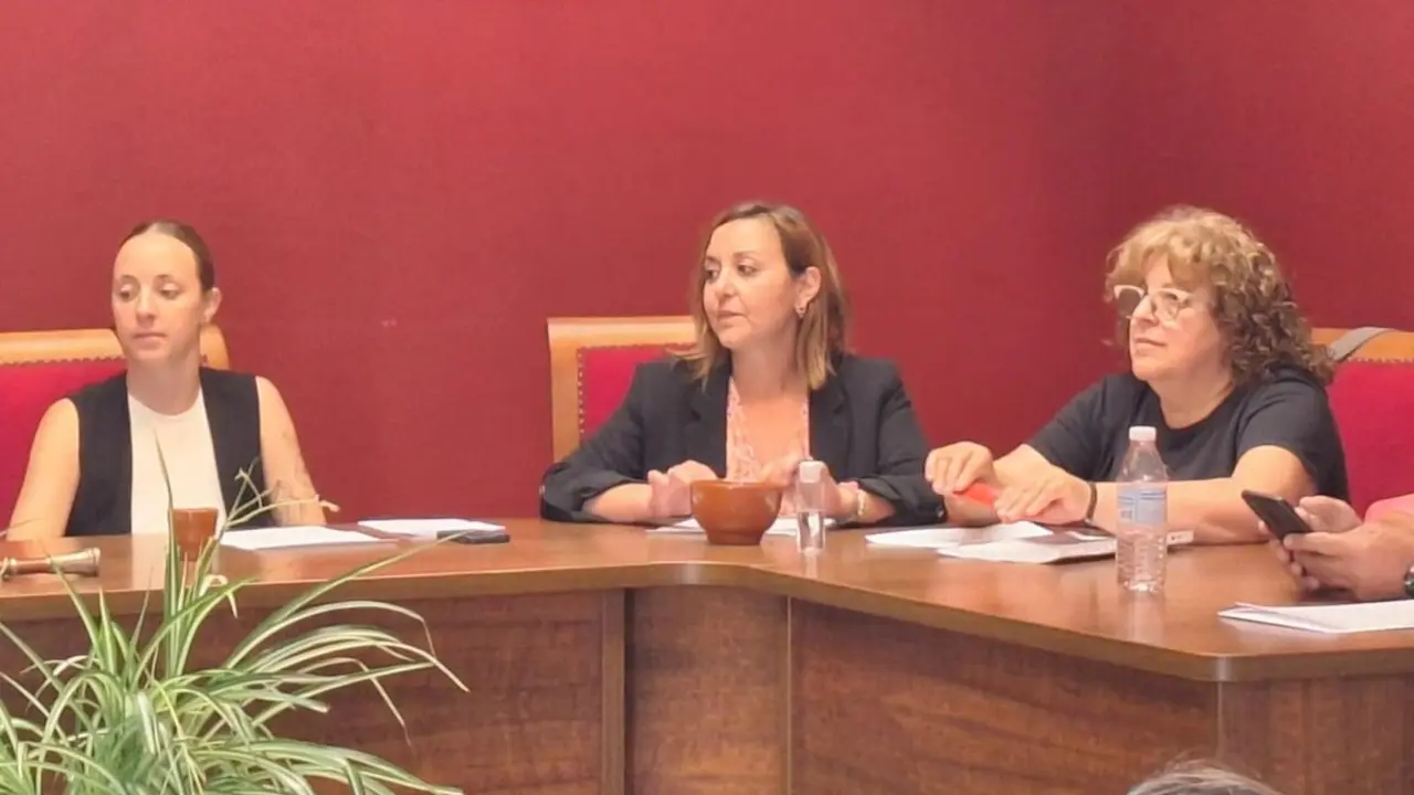 Las concejalas del PSOE de Mansilla de las Mulas en una sesión plenaria.