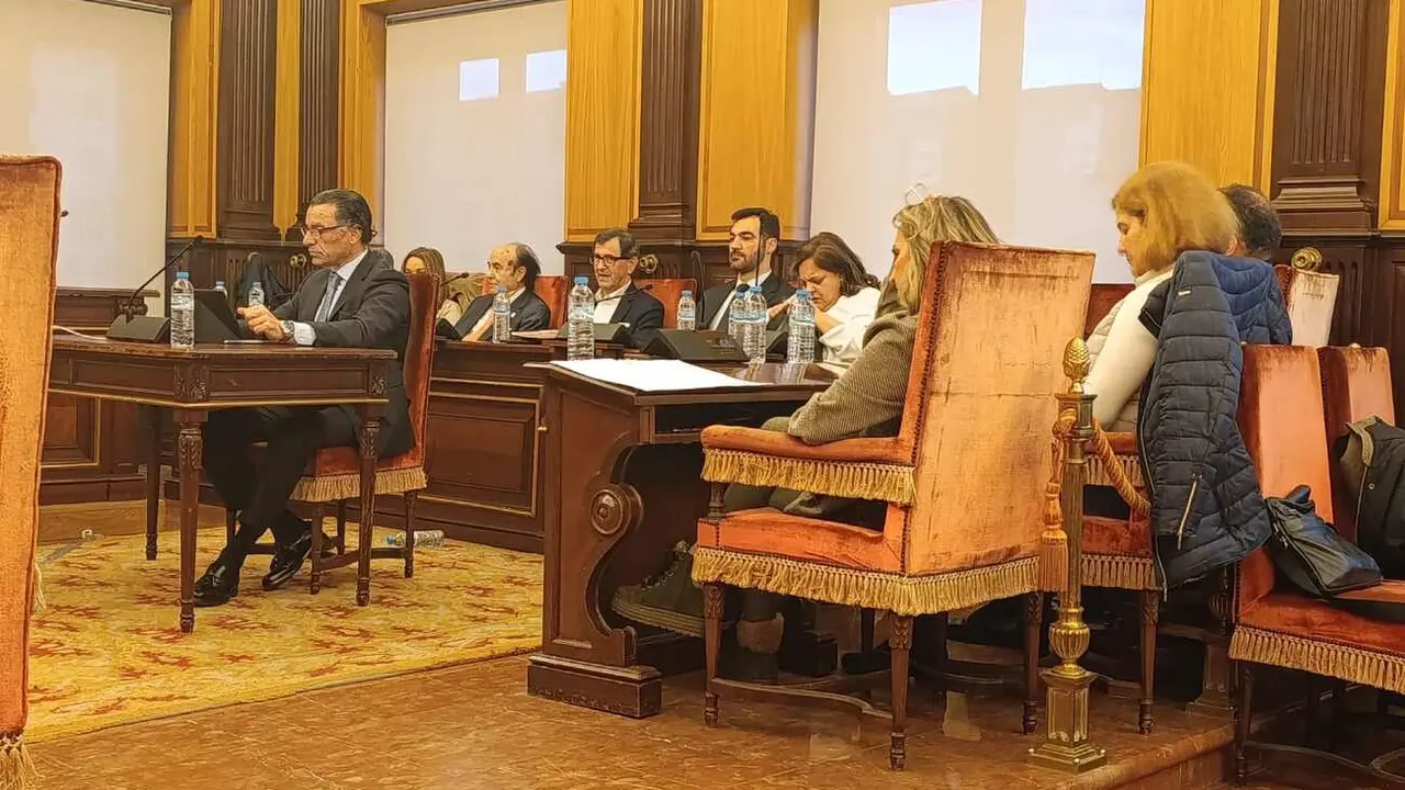 La representación popular, durante el pleno del Ayuntamiento de León.