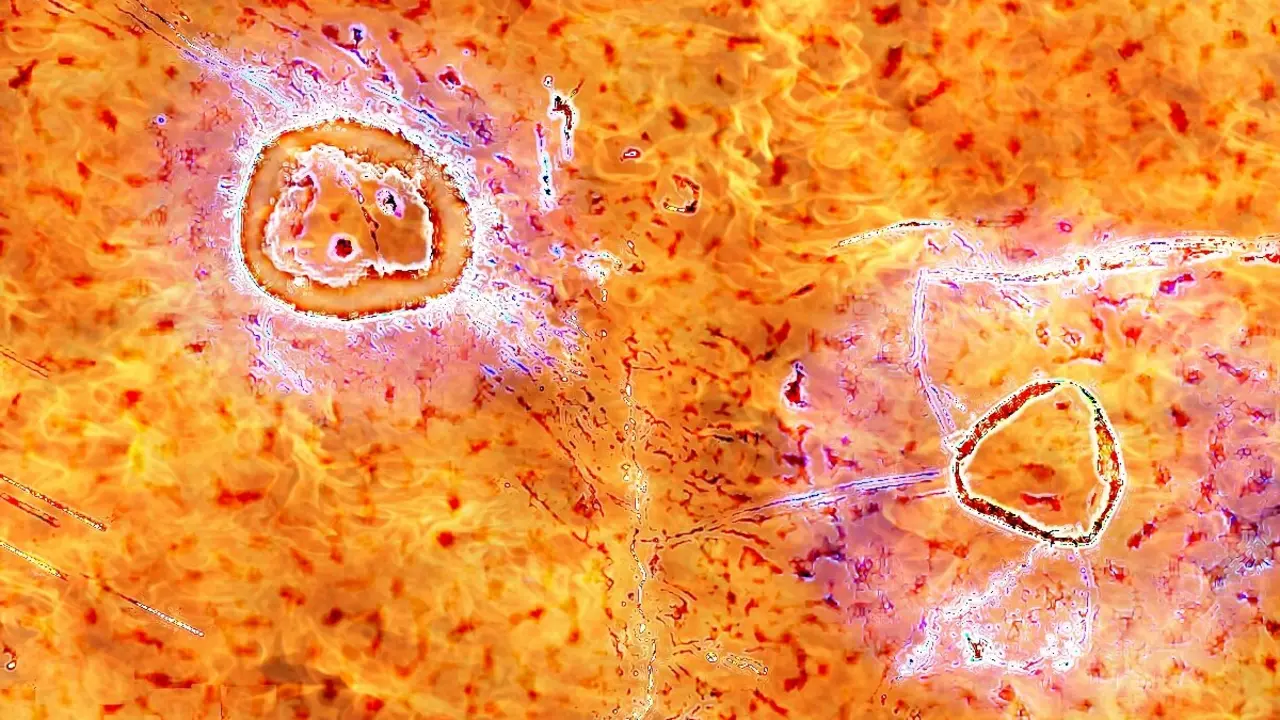 Monacita, evidenciando restos de radioactividad.