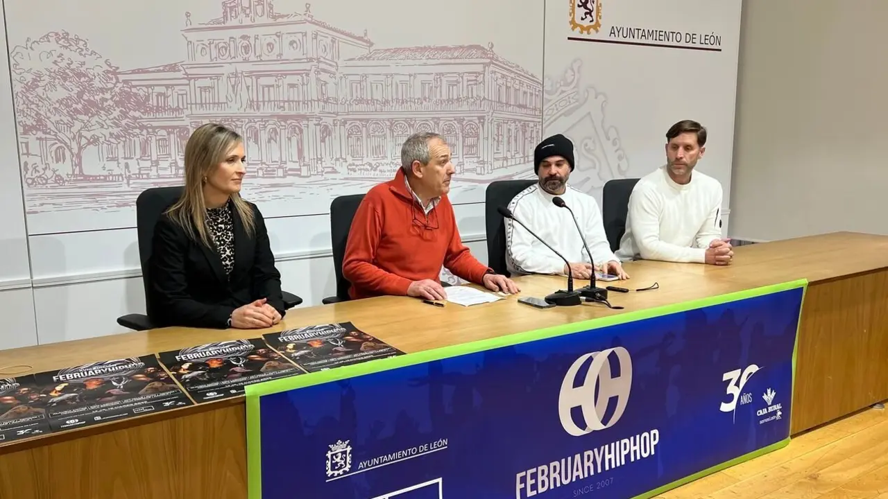 Presentación de la nueva edición de 'February Hip Hop' en el Ayuntamiento de León.