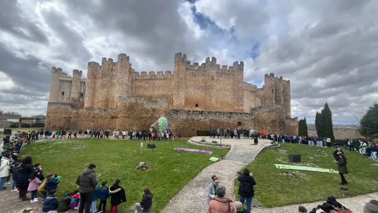 Imagen del abrazo gigante en Valencia de Don Juan.