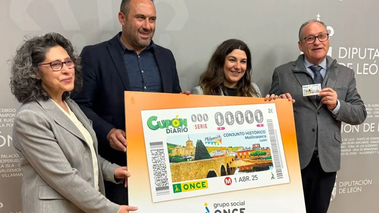 Presentación del cupón de la Once protagonizado por el conjunto histórico de Molinaseca.